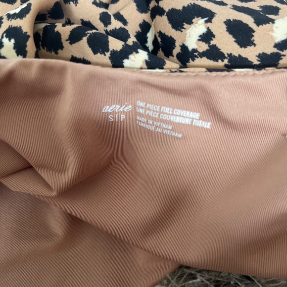 Aerie Cut Out Wrap Around Tie Front One Piece Full Coverage Swimsuit - Picture 6 of 6